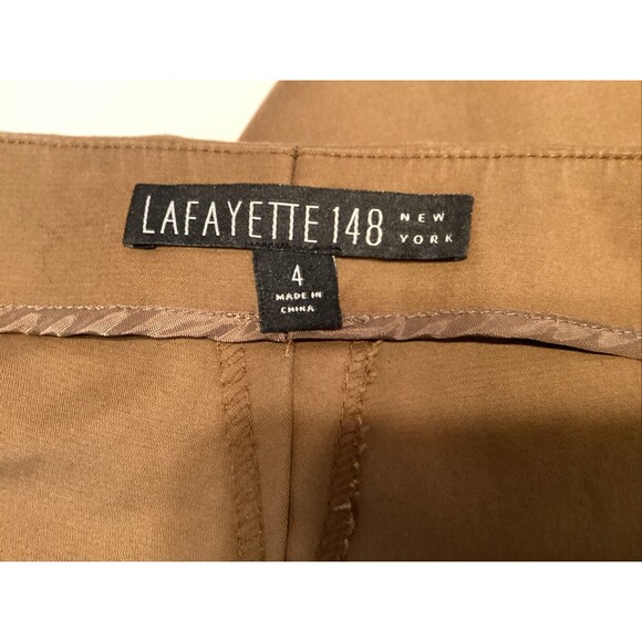 lafayette 148 new york pants 4 brown ankle slit side zipper - Picture 6 of 10